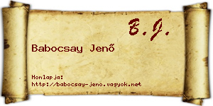 Babocsay Jenő névjegykártya