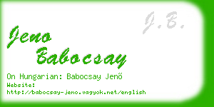 jeno babocsay business card